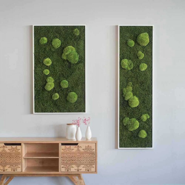 Moss picture: Pole and forest moss picture 140x40cm